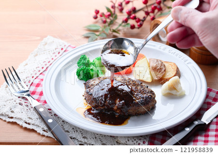 Demiglace hamburger steak Demiglace hamburger steak 121958839