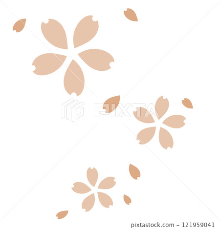 橙色簡單的櫻花和花瓣 橙色簡單的櫻花和花瓣 121959041