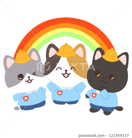 彩虹下微笑的小貓 121959157