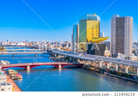 Tokyo cityscape near the Sumida River 121959219