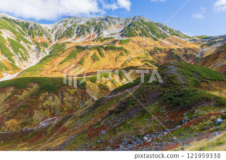 Autumn in the Tateyama Kurobe Alpine Route: Autumn leaves at Murododaira 121959338