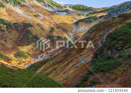 秋天的立山黑部阿爾卑斯山路線～紅葉的室堂平 121959340