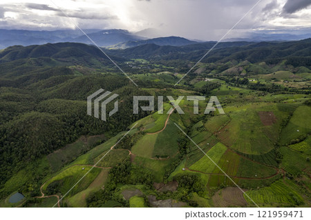 Terraced rice field at Mae Cham Chiangmai Northern Thailand Terraced rice field at Mae Cham Chiangmai Northern Thailand 121959471