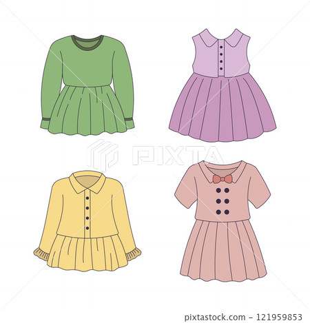 Girl Outfit Collection of Cute Colorful Skirt Suit Dress Fashion Clothing Clothes 121959853