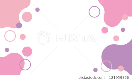 Abstract polka dot shape purple pink frame 121959866