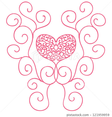 Elegant decoration with hearts for Valentines Day. Vector illustration. Vector illustration Elegant decoration with hearts for Valentines Day. Vector illustration. Vector illustration 121959959
