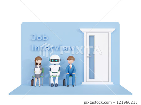 3DCG | The threat of AI unemployment, where jobs are taken over by artificial intelligence and robots 121960213