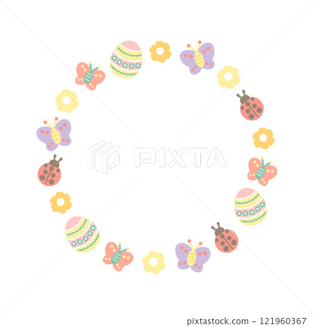 復活節框架插畫素材（無文字） 121960367