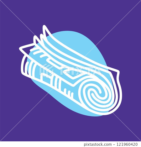 Doodle newspaper icon hand drawn with thin line and colorful blob Doodle newspaper icon hand drawn with thin line and colorful blob 121960420