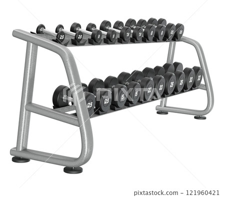 Gym Dumbbell rack, a stand for weightlifting gym equipment 121960421