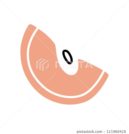 Apple slice doodle icon hand drawn in a modern minimalistic style 121960428