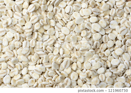 Aerial close-up of rolled barley 121960730