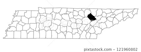 Map of morgan County in Tennessee state on white background. single County map highlighted by black colour on Tennessee map. UNITED STATES, US. Map of morgan County in Tennessee state on white background. single County map highlighted by black colour on Tennessee map. UNITED STATES, US. 121960802