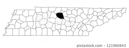 Map of Wilson County in Tennessee state on white background. single County map highlighted by black colour on Tennessee map. UNITED STATES, US. Map of Wilson County in Tennessee state on white background. single County map highlighted by black colour on Tennessee map. UNITED STATES, US. 121960843