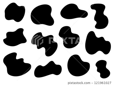Liquid shapes black abstract shapes set vector 121961027