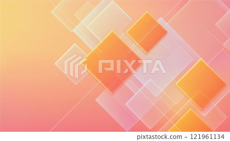 Orange and pink abstract background with several overlapping rectangles 121961134