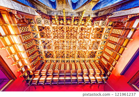 Barcelona. Inside Palace of Guell (Palau Guell) Gothic Quarter. Barcelona. Inside Palace of Guell (Palau Guell) Gothic Quarter. 121961237