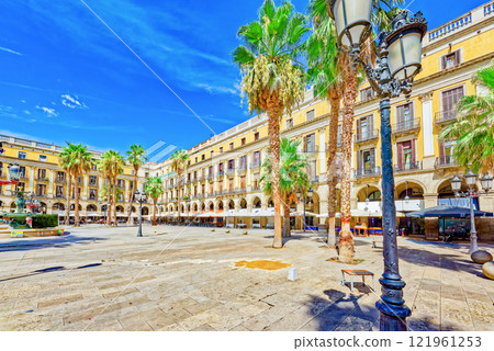 Barcelona. Royal Square is a square in the Barri Gotic . 121961253
