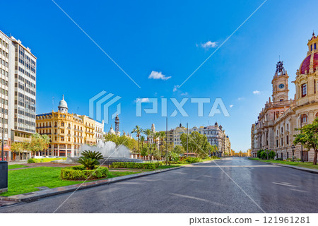 Valencia. Modernisme Plaza of the City Hall . 121961281