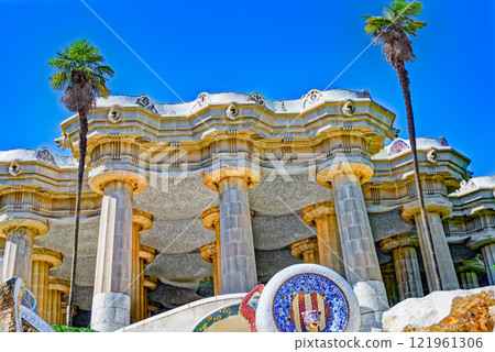 Barcelona. Gorgeous and amazing Park Guel . 121961306