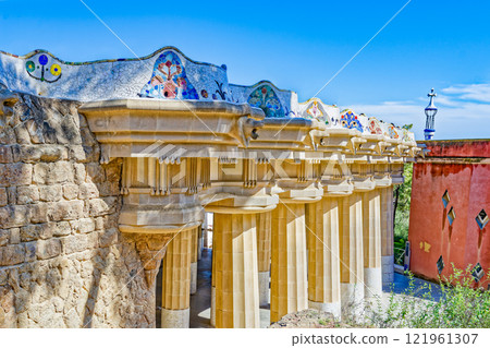 Barcelona. Gorgeous and amazing Park Guel . 121961307