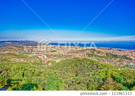 Area Mount Tibidabo, where the Sagrat Cor church is located. Barcelona. Area Mount Tibidabo, where the Sagrat Cor church is located. Barcelona. 121961313