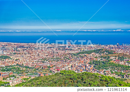 Area Mount Tibidabo, where the Sagrat Cor church is located. Barcelona. Area Mount Tibidabo, where the Sagrat Cor church is located. Barcelona. 121961314