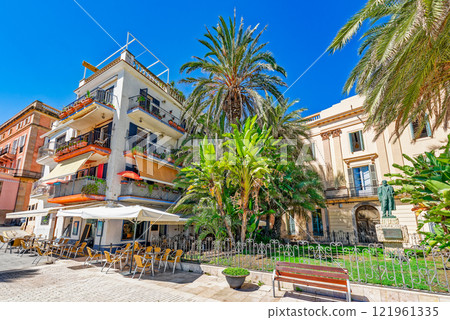 Seafront of Sitges,a beautiful town near Barcelona. 121961335