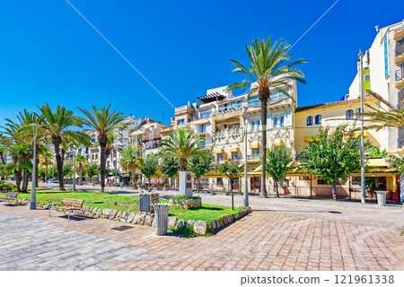 Seafront of Sitges,a beautiful town near Barcelona. Seafront of Sitges,a beautiful town near Barcelona. 121961338