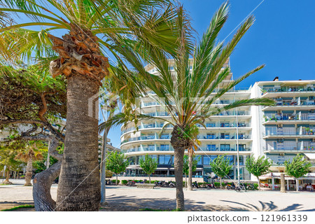 Seafront of Sitges,a beautiful town near Barcelona. Seafront of Sitges,a beautiful town near Barcelona. 121961339