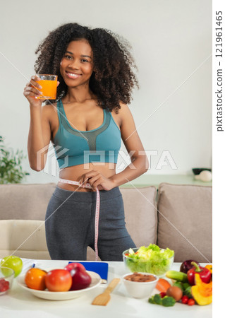 Lifestyles and Healthcare. fitness ,workout, home exercise Woman in exercise gear. 121961465