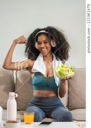 Lifestyles and Healthcare. fitness ,workout, home exercise Woman in exercise gear. Lifestyles and Healthcare. fitness ,workout, home exercise Woman in exercise gear. 121961479