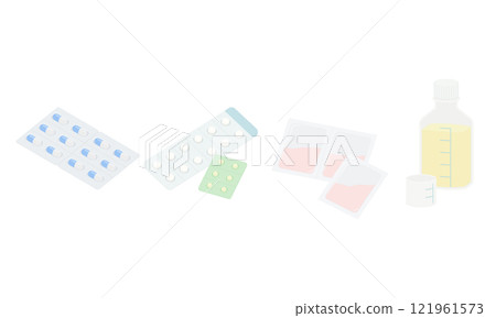 各種形狀的藥品插圖 各種形狀的藥品插圖 121961573