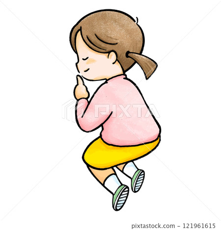 Illustration of a girl having a secret conversation 2 121961615