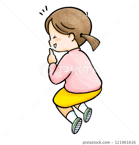 Illustration of a girl having a secret conversation 3 121961616