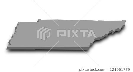 3d Tennessee map with color. United State of America, US, United State 3d Tennessee map with color. United State of America, US, United State 121961779