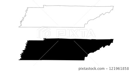 Tennessee administrative map, Tennessee outline and counties state map set - illustration version Tennessee administrative map, Tennessee outline and counties state map set - illustration version 121961858
