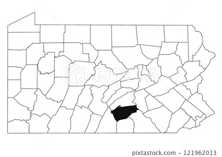 Map of Cumberland County in Pennsylvania state on white background. single County map highlighted by black colour on Pennsylvania map. UNITED STATES, US Map of Cumberland County in Pennsylvania state on white background. single County map highlighted by black colour on Pennsylvania map. UNITED STATES, US 121962013