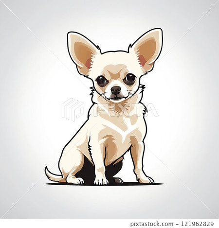 白色吉娃娃凝視 白色吉娃娃凝視 121962829