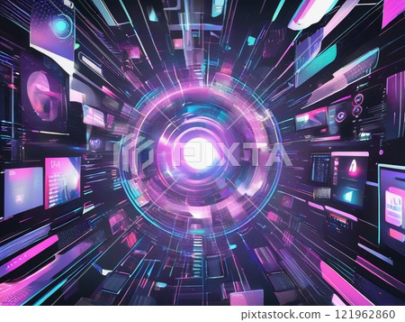 Technology space tunnel 121962860