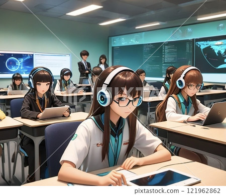 課堂和學生受到不久的將來的啟發 121962862