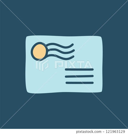Doodle letter envelope icon hand drawn in a modern minimalistic style 121963129