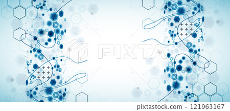 Abstract hexagon background with plexus effect for design works. Vector illustration 121963167