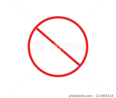 Simple illustration of a red prohibition sign Simple illustration of a red prohibition sign 121963218