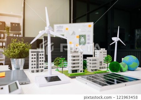 Carbon emissions to limit global warming and climate change to reduce CO2 levels through sustainable development. business Net zero and carbon neutral concept 121963458