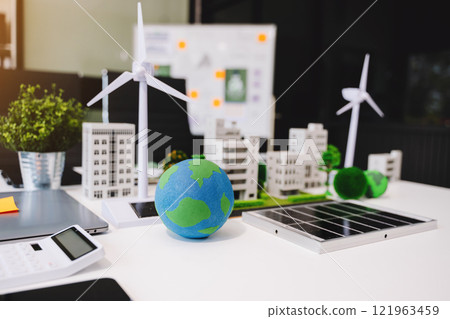 Carbon emissions to limit global warming and climate change to reduce CO2 levels through sustainable development. business Net zero and carbon neutral concept Carbon emissions to limit global warming and climate change to reduce CO2 levels through sustainable development. business Net zero and carbon neutral concept 121963459