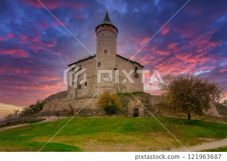 Kunetica mountain. A beautiful old castle in the Czech Republic - Europe. 121963687