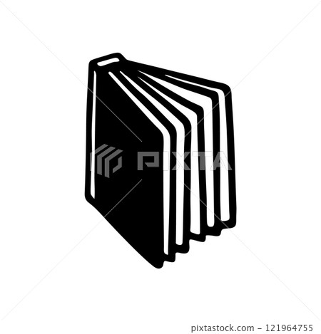 Doodle open book icon hand drawn in flat style. Knowledge and education symbol Doodle open book icon hand drawn in flat style. Knowledge and education symbol 121964755