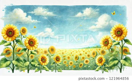 夏天的向日葵田 121964856