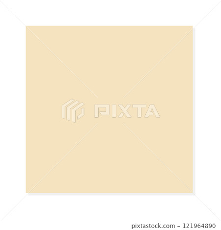 Simple light brown craft paper style memo and sticky note illustration - square sticker background material 121964890